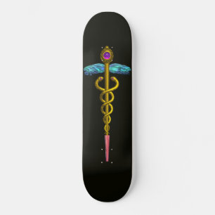 Skateboard GOLD CADUCEUS, negro