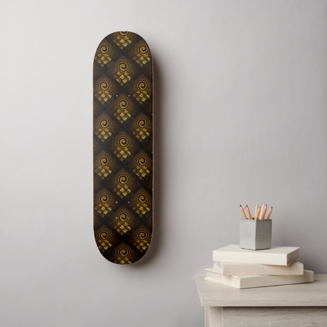 Skateboard Gold Modern Boho Elegant Abstract Art Pattern #502 (Arte de la pared)