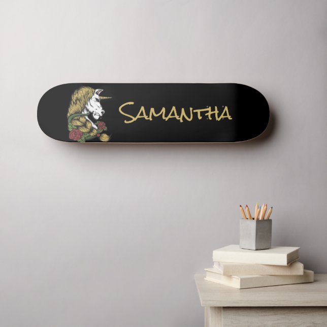 Skateboard Gold personalizado    Unicorn (Arte de pared (horz))