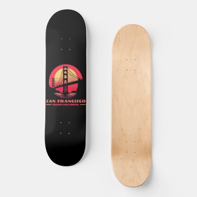 Skateboard Golden Gate Bridge San Francisco California USA (Anverso)