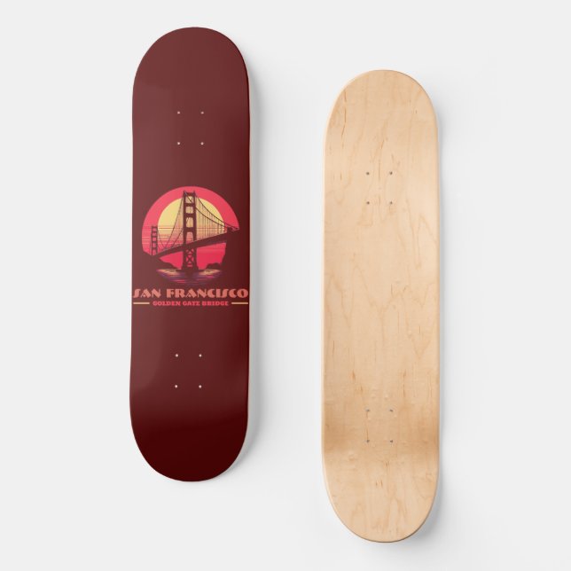 Skateboard Golden Gate Bridge San Francisco California USA (Anverso)