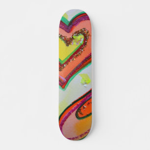 Skateboard Golden Hearts