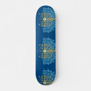 Skateboard Golden menorah Hanukkah festival de la luz