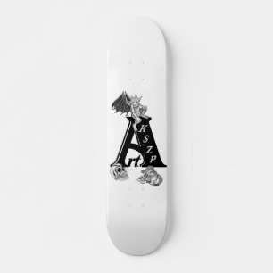 Skateboard Golem - Gargoyle con logo y cráneo