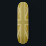 Skateboard Goles de bandera/Jack de la Unión<br><div class="desc">Bandera de la Unión (también conocida como la bandera de la Unión),  bandera británica en tonos dorados.</div>