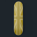 Skateboard Goles de bandera/Jack de la Unión<br><div class="desc">Bandera de la Unión (también conocida como la bandera de la Unión), bandera británica en tonos dorados.</div>