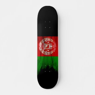 Skateboard Golpe de pincel de bandera de Afganistán, bandera