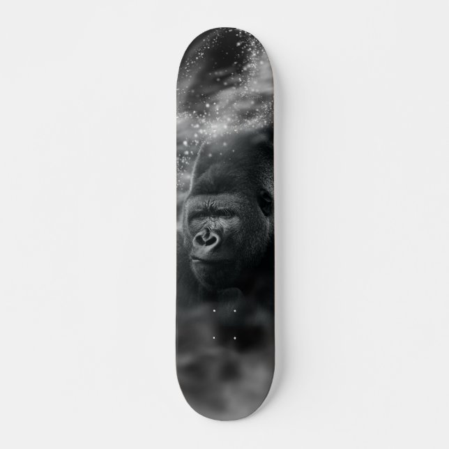 Skateboard Gorilla Profunda en la neblina blanca pensada (Anverso )