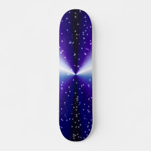 Skateboard Gotas de lluvia con estrellas en un arcoiris negro