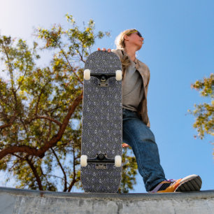 Skateboard Gotas de lluvia gris azul Metalizado