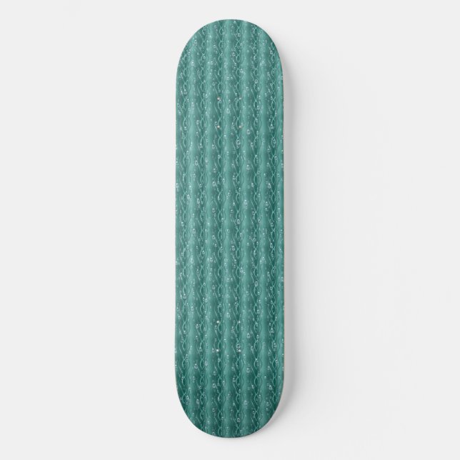 Skateboard Gotas de lluvia Metalizado verdes (Anverso)