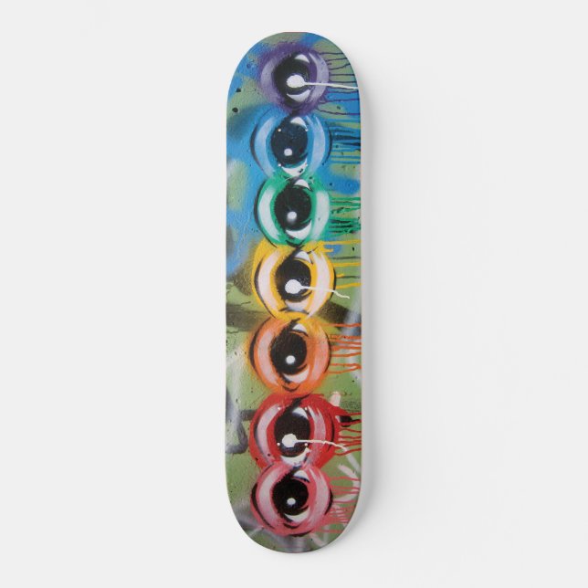 Skateboard Goteo de Eyez del arco iris (Anverso)