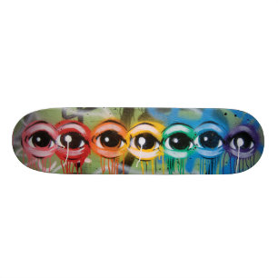 Skateboard Goteo de Eyez del arco iris