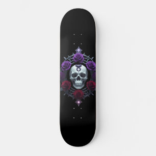 Skateboard Gótico De Calaveras Y Serpientes
