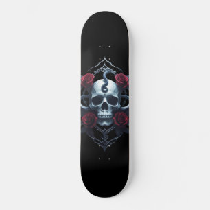 Skateboard Gótico De Calaveras Y Serpientes