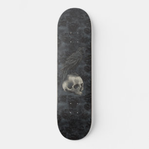 Skateboard Gótico Edgar Poe Cuervo Cráneo Oscuro