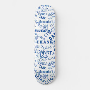Skateboard Gracias Placa de patinaje multiidioma de texto