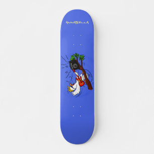 Skateboard Graciosa cacatúa tocando el personalizado de guita