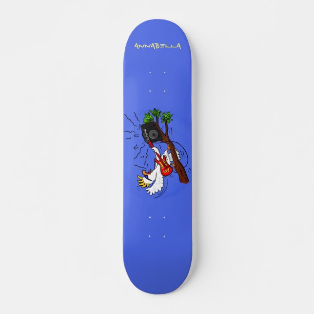 Skateboard Graciosa cacatúa tocando el personalizado de guita (Anverso )