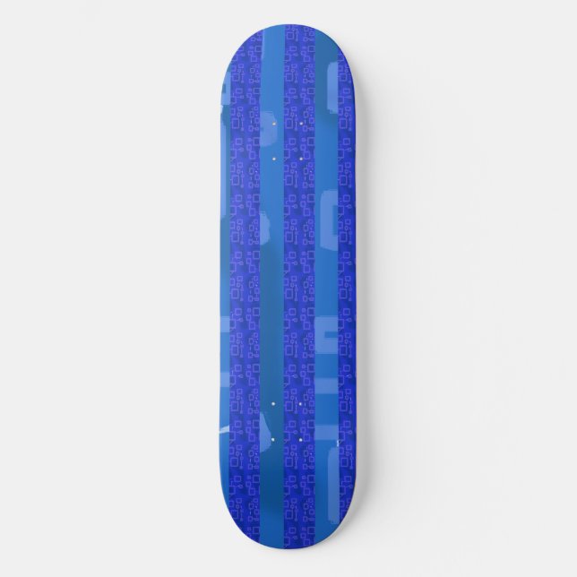 Skateboard Graciosa Moda Guay Bandas Geométricas Azules (Anverso)