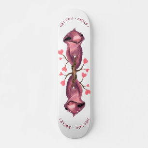 Skateboard Gracioso dibujo romántico eslogan sonrisa Persona