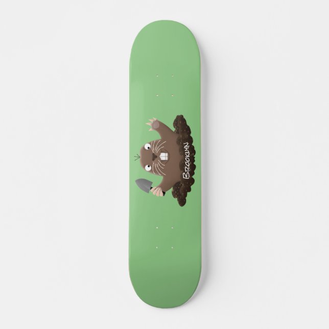 Skateboard Gracioso gopher digging personalizado ilustracion (Anverso )