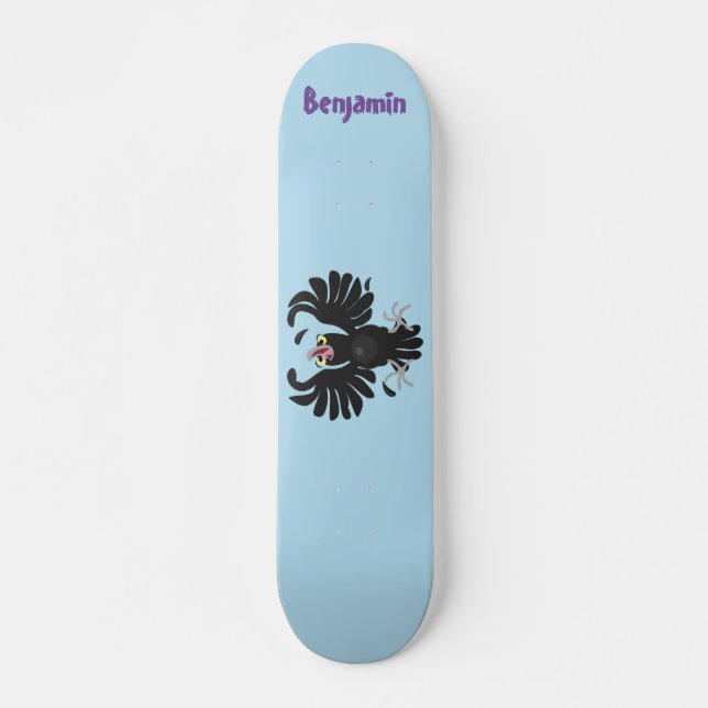Skateboard Gracioso ilustracion de personalizado de cuervos l (Anverso )