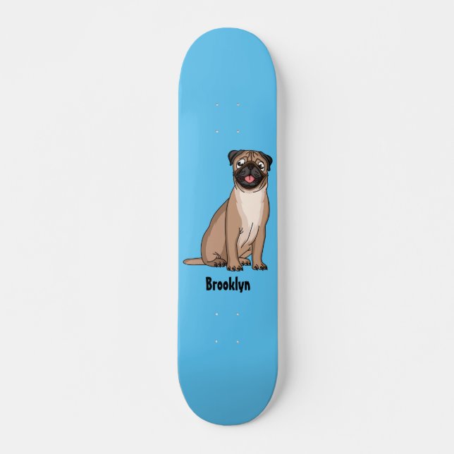 Skateboard Gracioso ilustracion de personalizado de perro de  (Anverso )