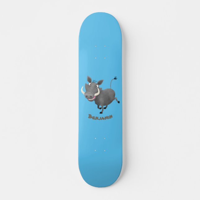 Skateboard Gracioso ilustracion de personalizado porcina afri (Anverso )