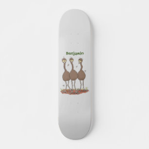 Skateboard Gracioso ilustracion del trío de emu australiano p