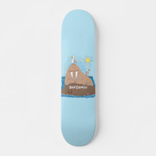 Skateboard Gracioso ilustracion personalizado de moras felice