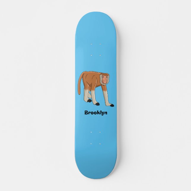 Skateboard Gracioso proboscito personalizado ilustracion (Anverso )