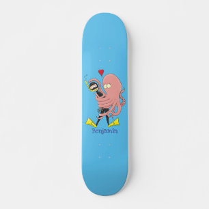 Skateboard Gracioso pulpo abrazos buceo humor personalizado