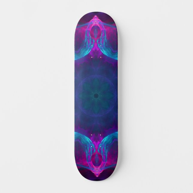 Skateboard Gradiente azul y rosado neón oscuro de Kaleidoscop (Anverso)