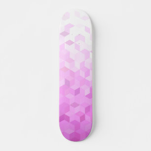 Skateboard Gradiente de Cubo Femenino Moderno Rosa Fucsia
