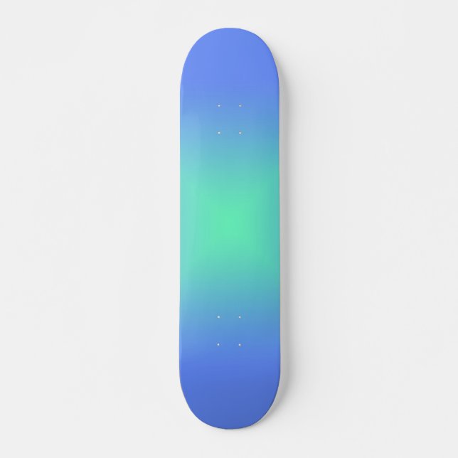 Skateboard Gradiente de diamante azul a verde aguamarina (Anverso )