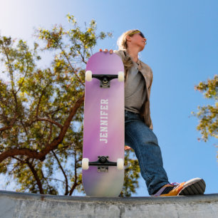 Skateboard Gradiente de Pastel Personalizado con Nombre