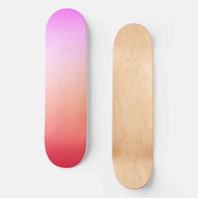 Skateboard Gradiente de puesta de sol pastel radiante (Anverso)