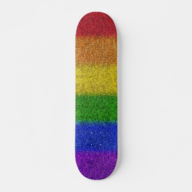 Skateboard Gradiente de Purpurina de arcoiris caído (Anverso )