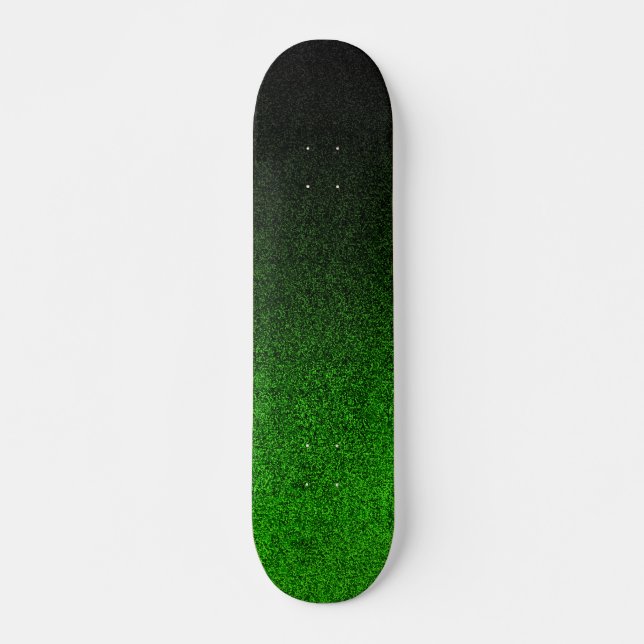 Skateboard Gradiente de Purpurina negro y verde (Anverso )