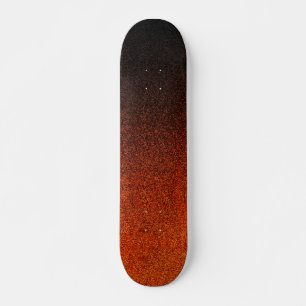 Skateboard Gradiente Naranja de caída y Purpurina negro