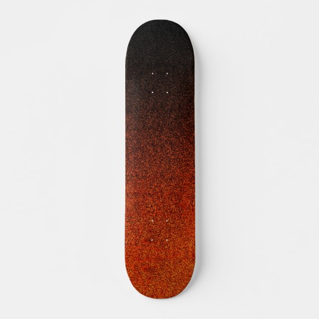 Skateboard Gradiente Naranja de caída y Purpurina negro (Anverso )