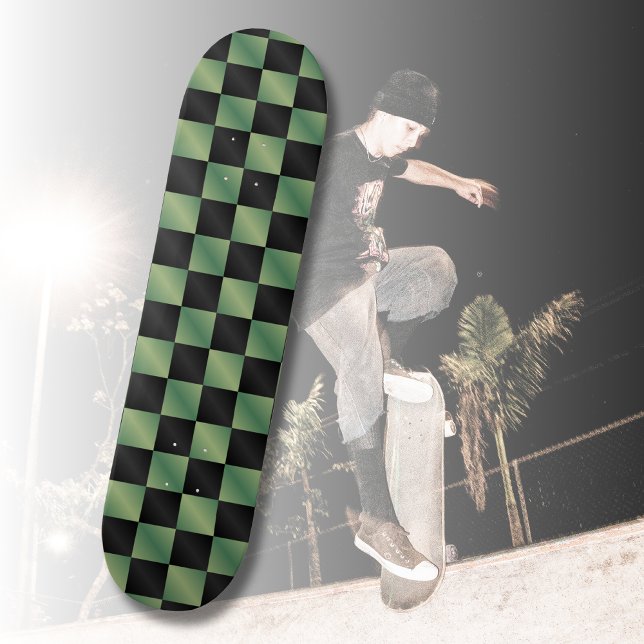 Skateboard Gradiente negro verde oliva moderno controlado (Subido por el creador)