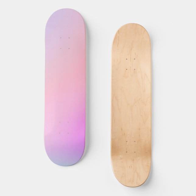 Skateboard Gradiente Pastel de Algodón de Azúcar Soñador (Anverso)