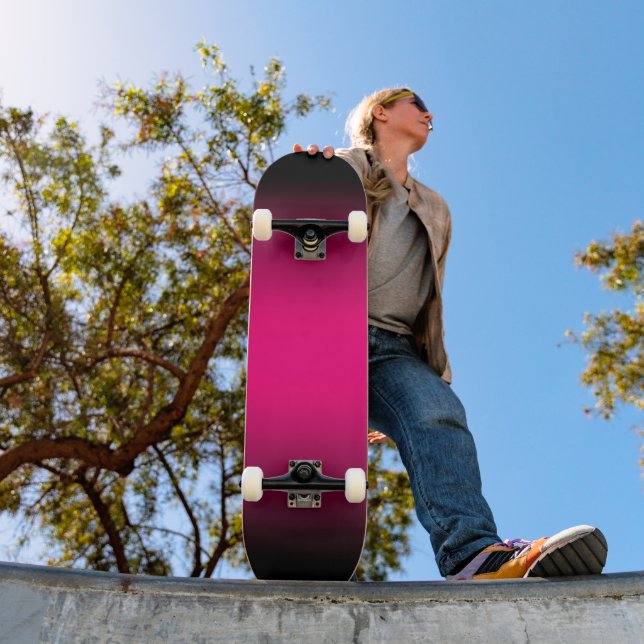 Skateboard Gradiente rosado negro y caliente (Exterior 1)