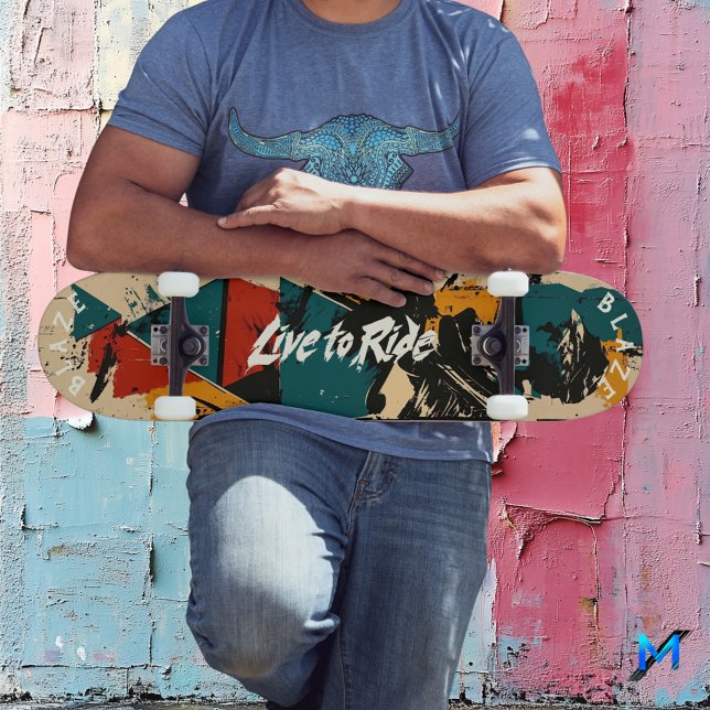 Skateboard Graffiti abstracto terroso - Motto Vive para Monta (Subido por el creador)