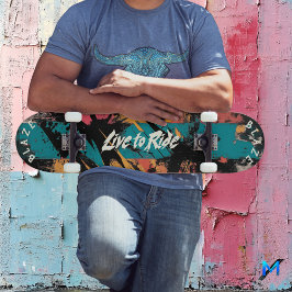 Skateboard Graffiti abstracto vibrante - Motto Vive para Mont