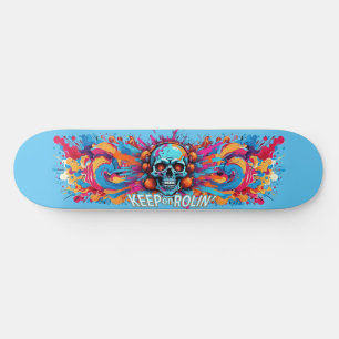 Skateboard Graffiti Art Skull 6 - Sigue en Rolin'