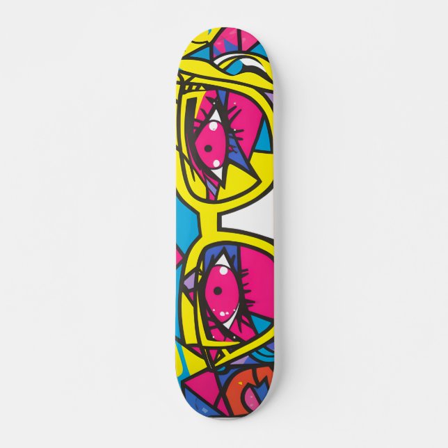 Skateboard Graffiti de arte mural femenino hermoso (Anverso )