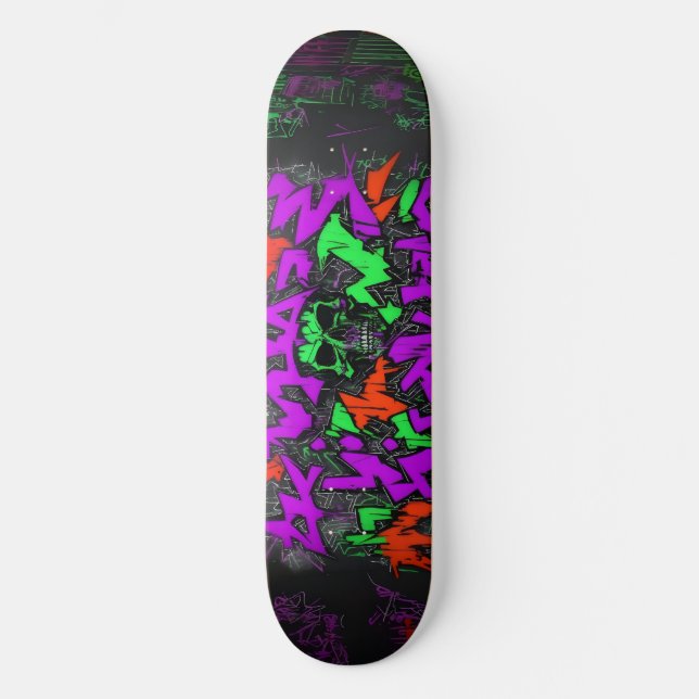 Skateboard Graffiti de estilo salvaje 4 (Anverso)
